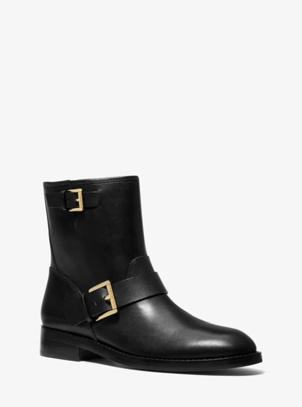 Damske Clenkove Cizmy Michael Kors Reeves Leather Moto Čierne - Topanky Michael Kors Obchod | CTYFU-4239